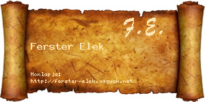 Ferster Elek névjegykártya